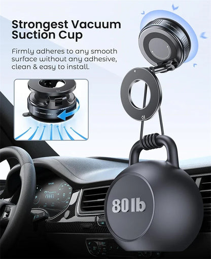 Car Mount Electric Vacuum Magnetic Holder Foldable Suction Stand