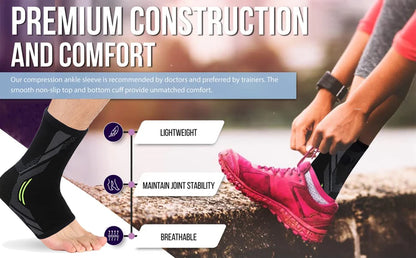 Sports Ankle Brace Compression Sleeves Plantar Fasciitis Sock