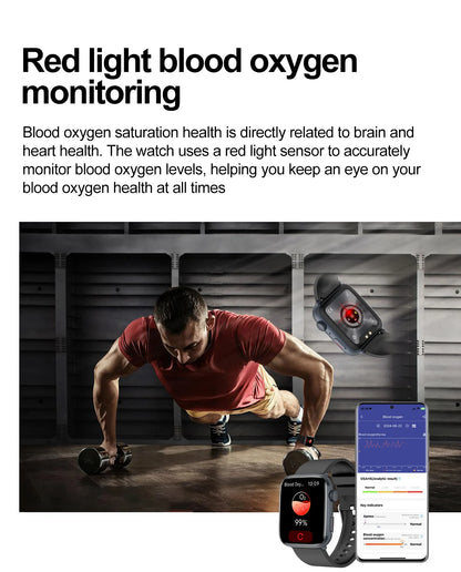 New Women Men AI Smart Diagnosis Watch HRV+PPG Blood Pressure