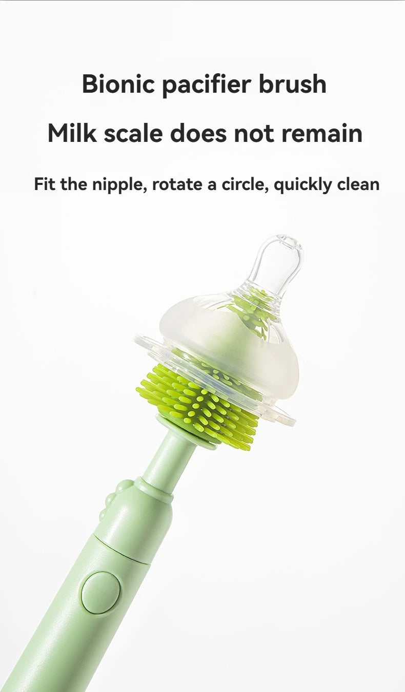 Travel Baby Bottle Brush Set - Newborn Safe Silicone Cleaning Brushes