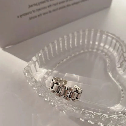 VENTFILLE 925 Sterling Silver Finger Rings Hollow Chain