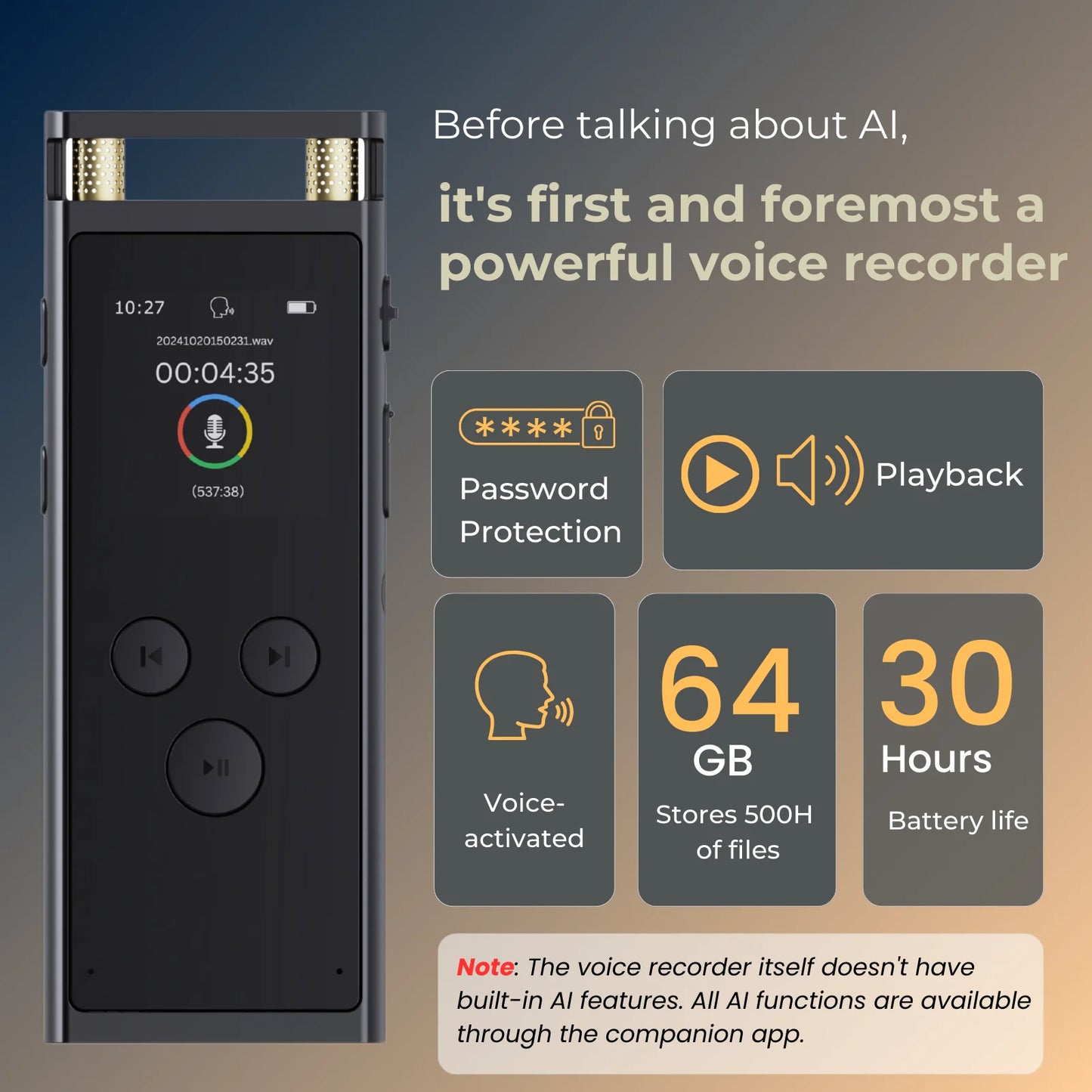 AI Voice Recorder transcription, Translation, Summary