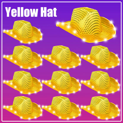 LED Cowboy Hats Wedding Hats Bulk Light up Cowboy Hats