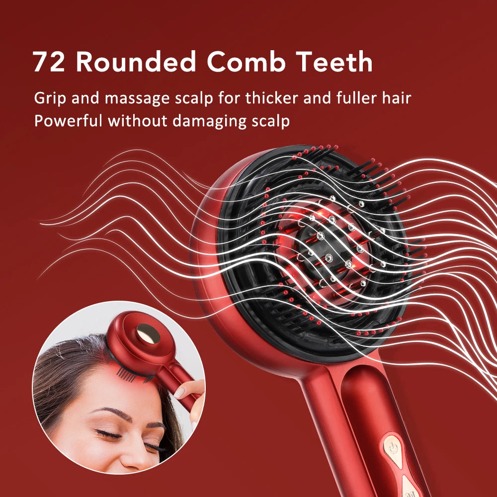 Electric Massage Comb Vibration Red Light Therapy Hair Growth