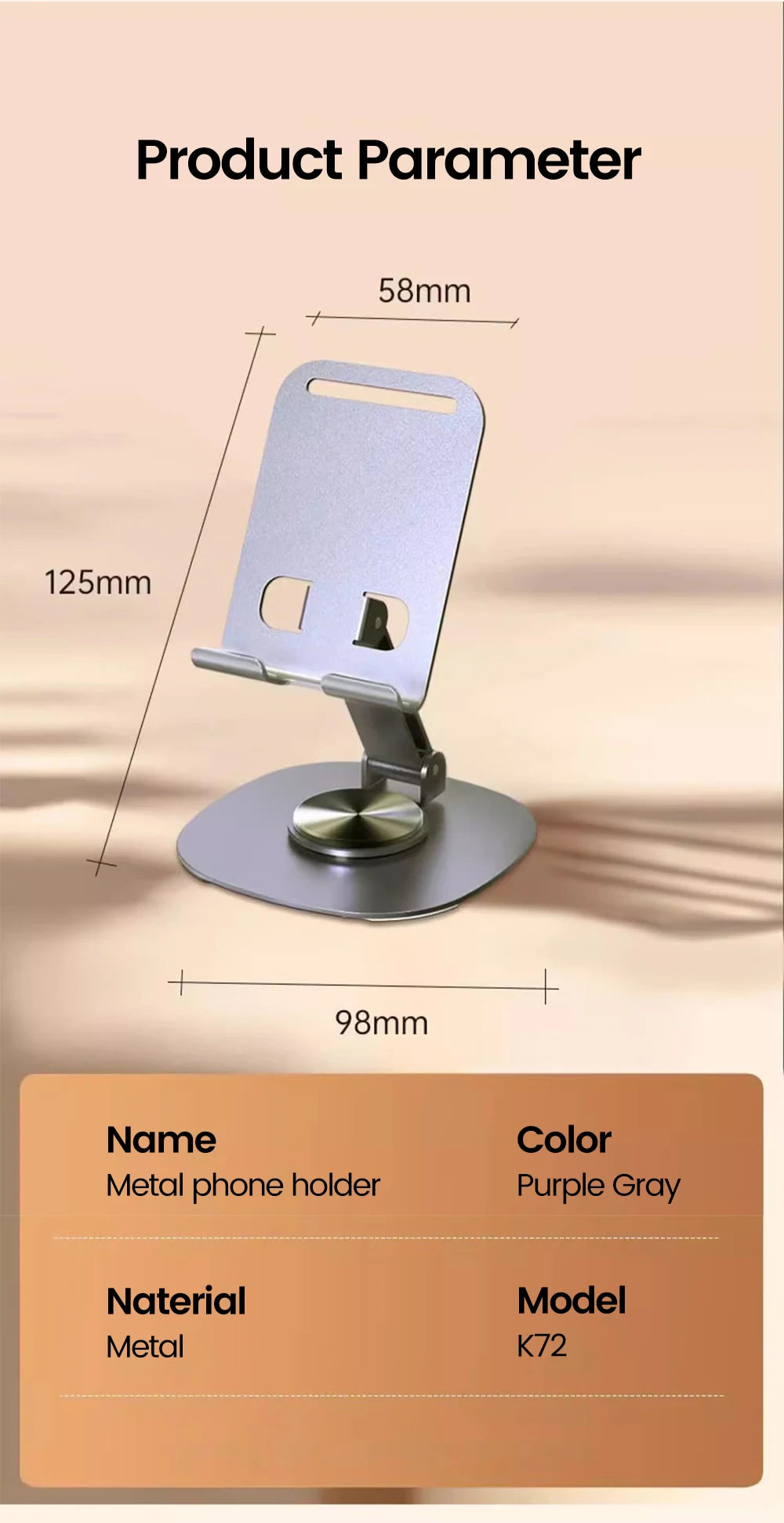 Olaf Rotating Table Cell Phone Holder Support Desktop Stand