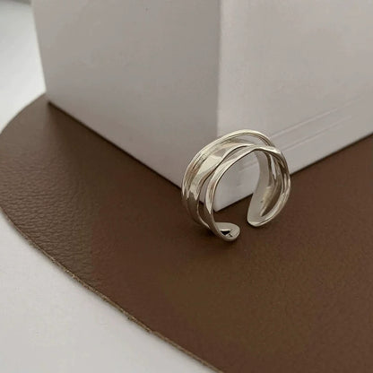 VENTFILLE 925 Sterling Silver Finger Rings Hollow Chain