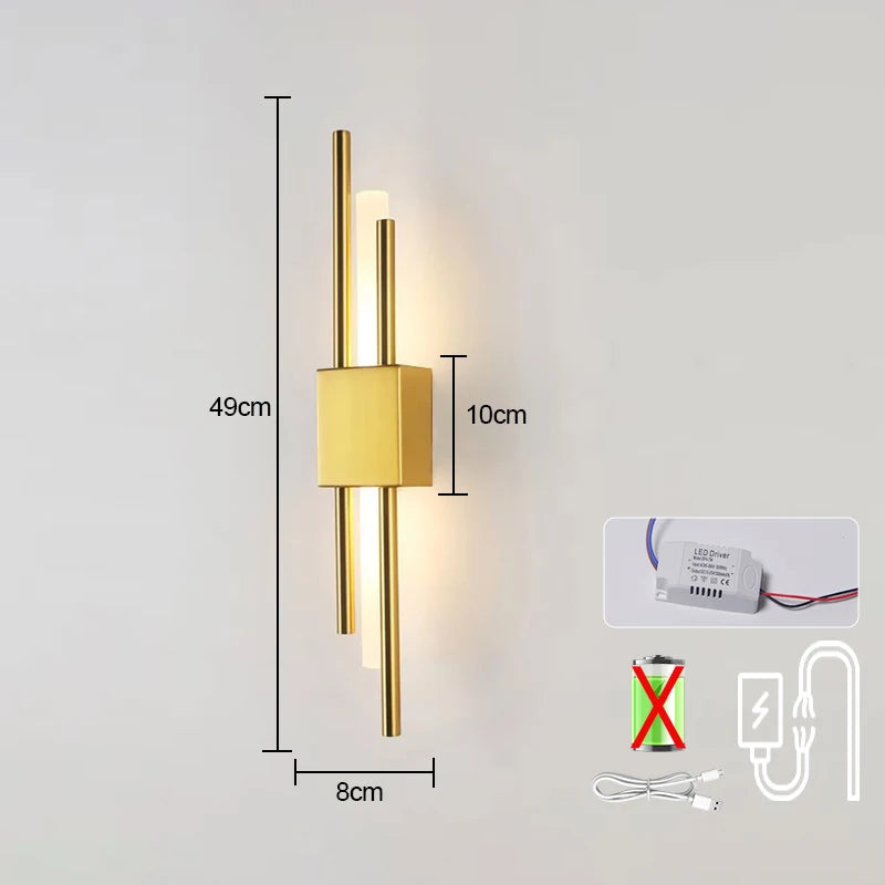 Nordic LED Wall Lamp Indoor Lighting Bedroom Bedside