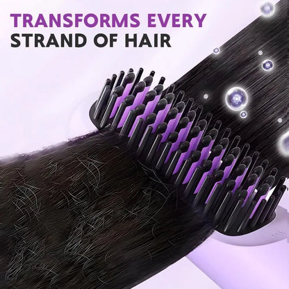 Cordless Hair Straightener Brush 4 Temp Settings Ceramic
