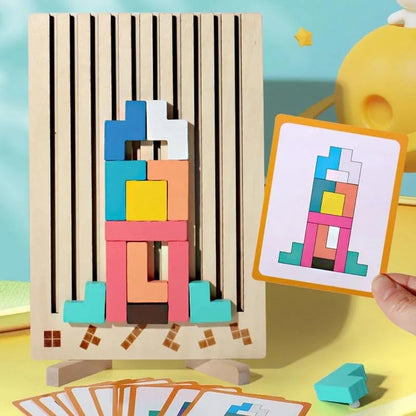 Wooden Puzzle Toy Stacking Game for Family Gathering