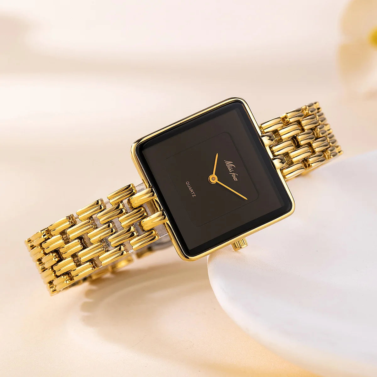 Watch with Simple Large Dial Square Quartz