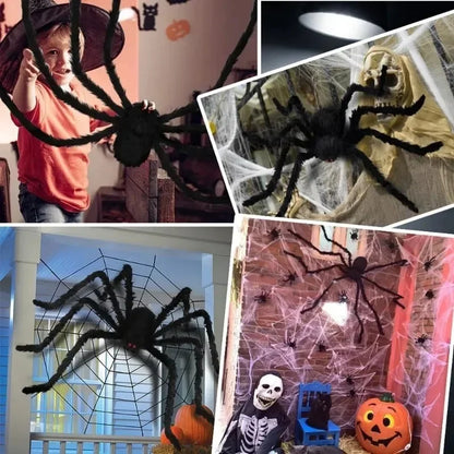 Halloween Decor Giant Black Plush Spider Halloween Party