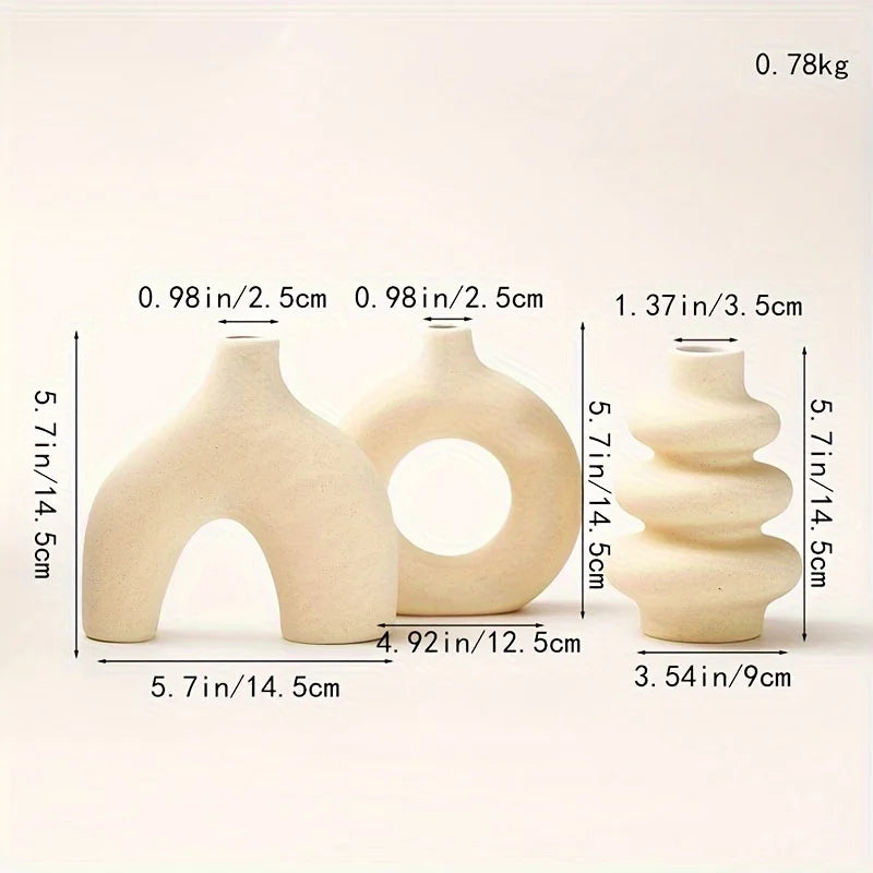 Bohemian ceramic vase set decorative vase ornaments