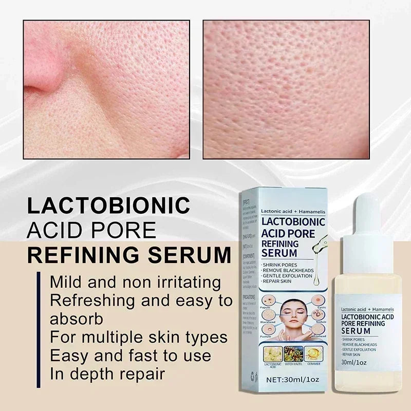 Lactobionic Acid Pore Shrink Serum Hyaluronic Face Moisturizing