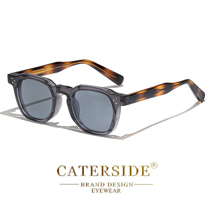 CATERSIDE Retro Punk Men Sunglasses Small Frame Square