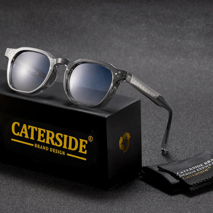 CATERSIDE Retro Punk Men Sunglasses Small Frame Square