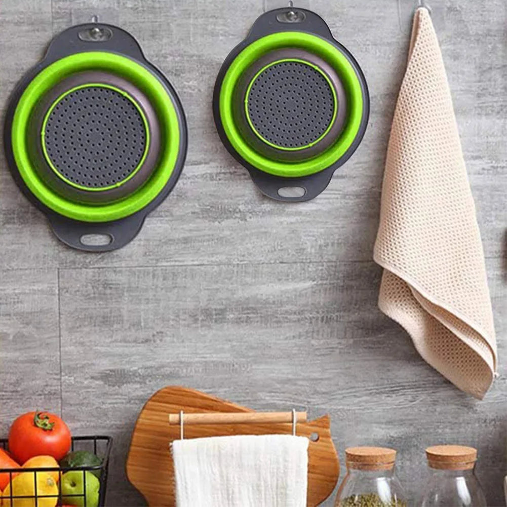 Silicone Folding Drain Basket Fruit Vegetable Washing Basket