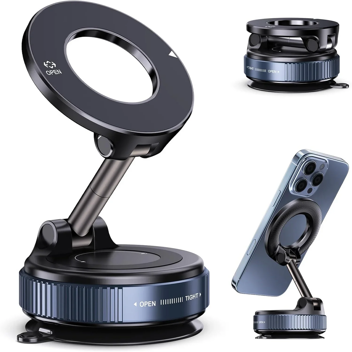 Upgraded 360° Vacuum Magnetic Phone Holder