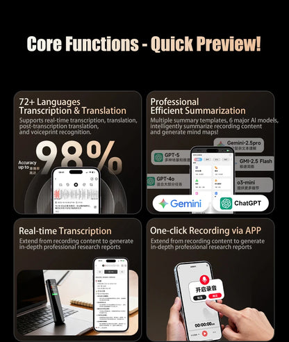 Famue AI Voice Recorder Real-Time Transcription Translation