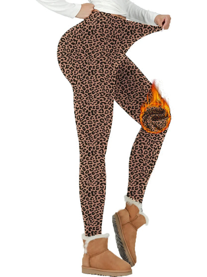 Womens Thermal Fleece Lined High Waisted Leggings
