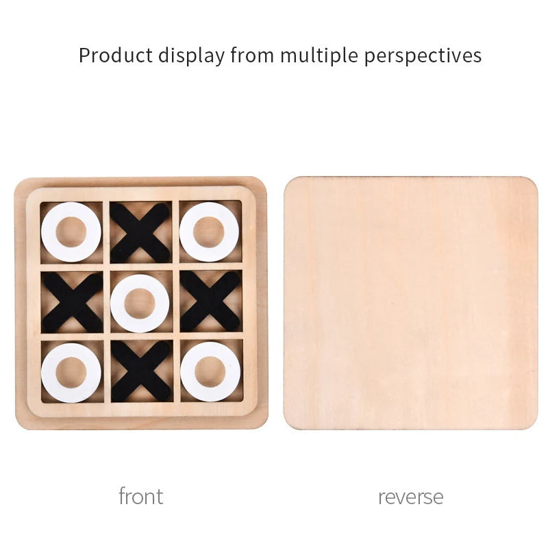 Montessori Chess Play Wooden Jigsaw Toy Game Interaction