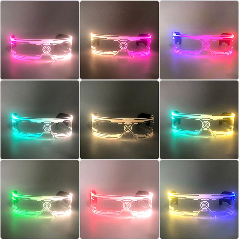 New Acrylic Luminous Glowing Cyberpunk Glasses LED Light