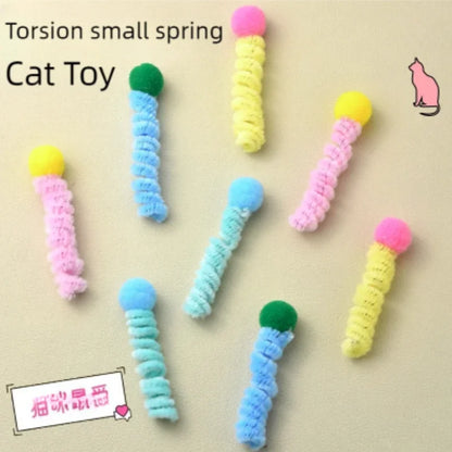 4/200Pcs Interactive Cat Spring Toy Spiral Colors