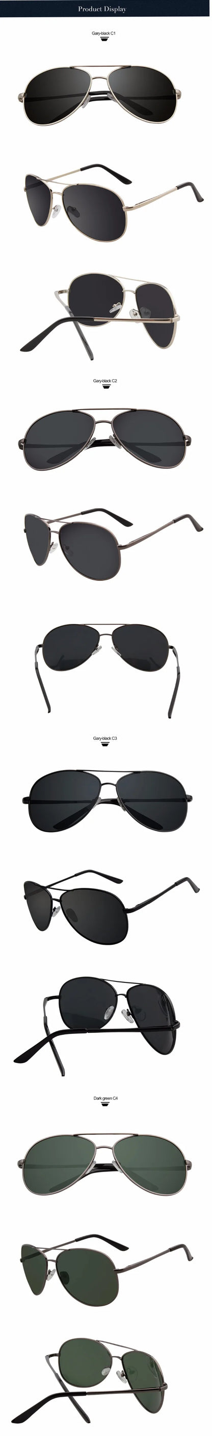 Classic Pilot Sunglasses Men Polarized Driving Sun Glasses