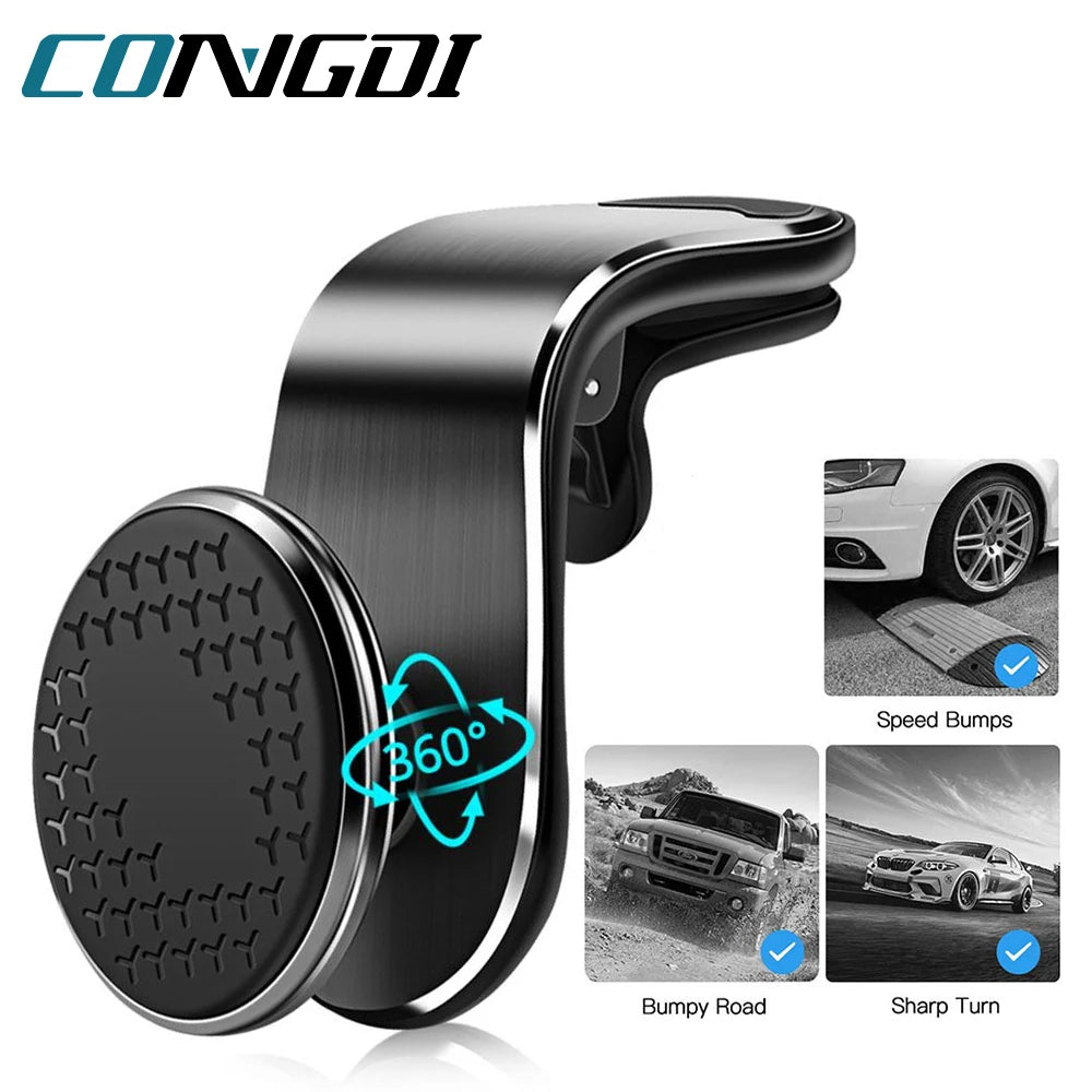 Magnetic Car Phone Holder Air Vent Clip Mount Rotation
