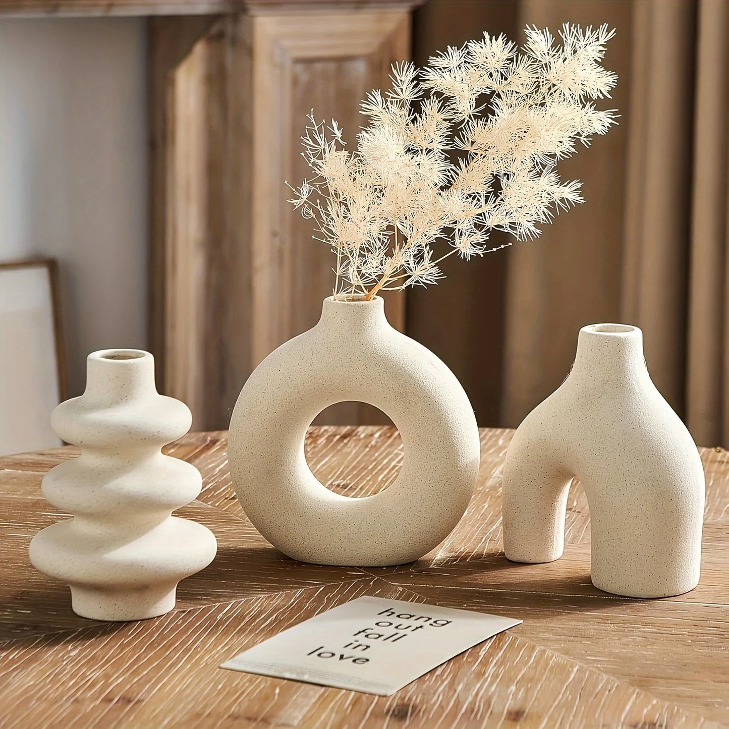 Bohemian ceramic vase set decorative vase ornaments