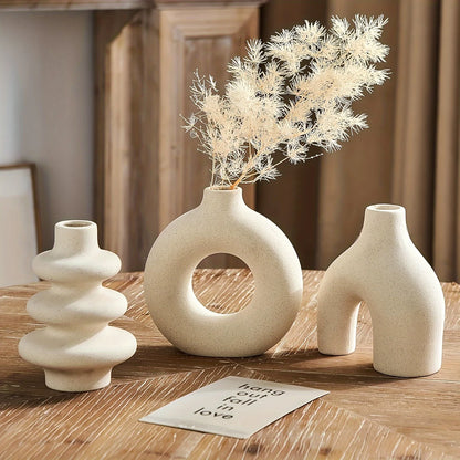 Bohemian ceramic vase set decorative vase ornaments