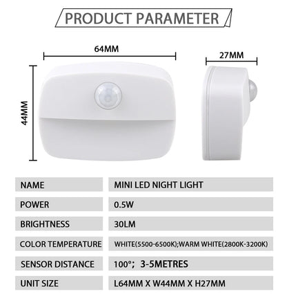 LED Auto ON/OFF Smart Night Lamp Under Cabinet Light