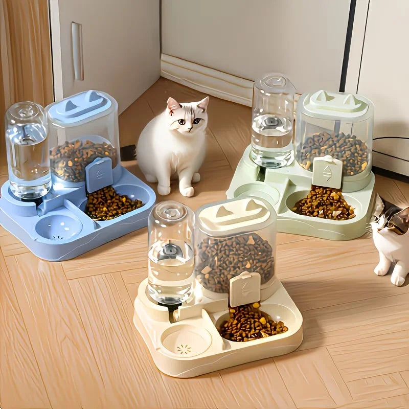 2-in-1 Large Pet Feeder & Water Dispenser, Dry Wet Separation