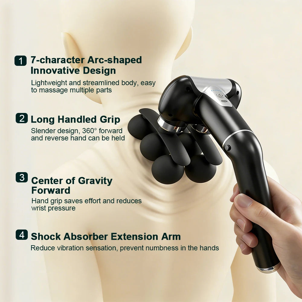 6-Heads Handheld Fascia Gun High Frequency Vibration Body