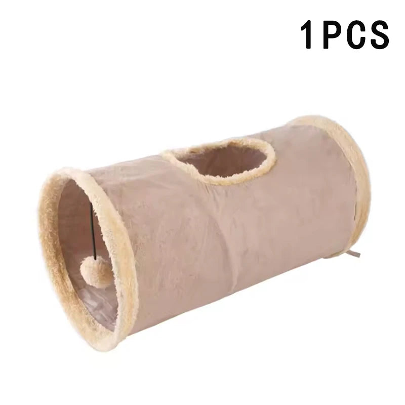 Pet Cat Plush Tunnel Foldable Suede Channel Toy