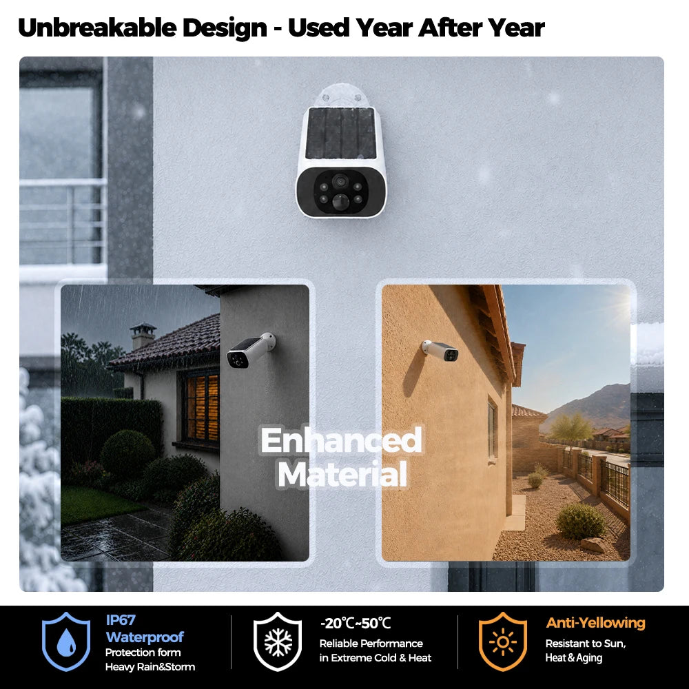 ALEVIO 2.5K Outdoor Solar Camera Wireless Cam WIFI