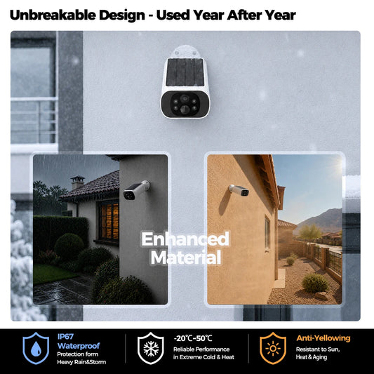 ALEVIO 2.5K Outdoor Solar Camera Wireless Cam WIFI