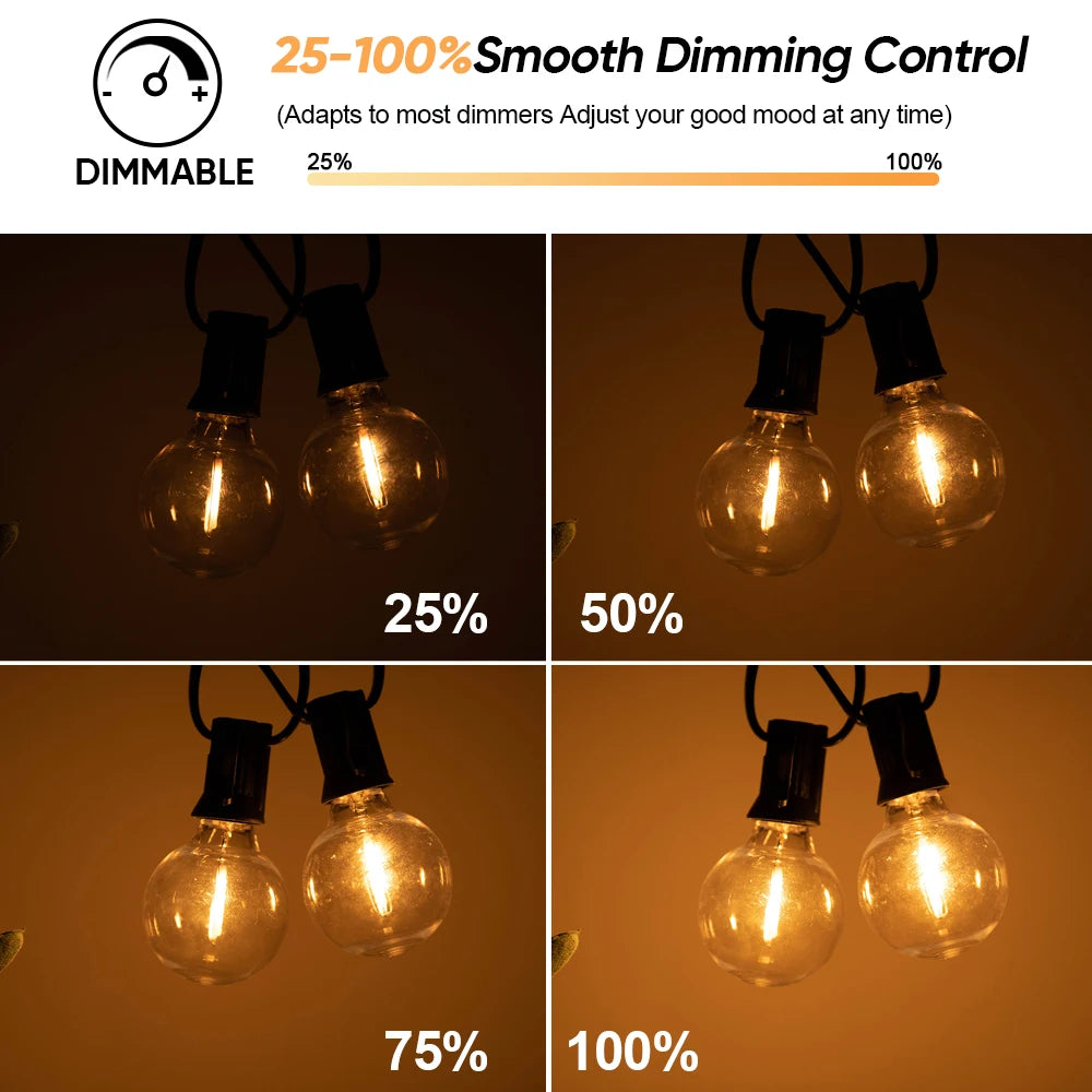 G40 Outdoor Solar String Light Garland LED Solar String Lights