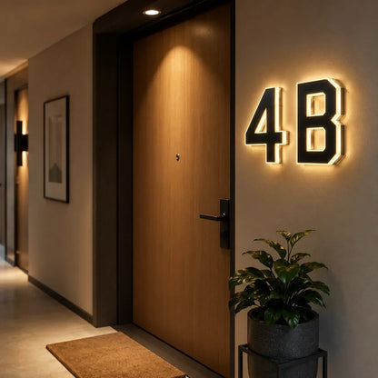 LED Solar House Number Light Waterproof Address Plate