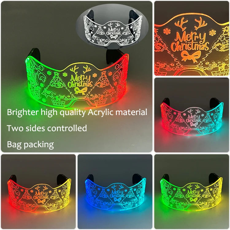 New Acrylic Luminous Glowing Cyberpunk Glasses LED Light