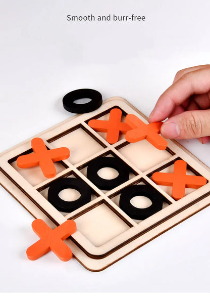 Montessori Chess Play Wooden Jigsaw Toy Game Interaction