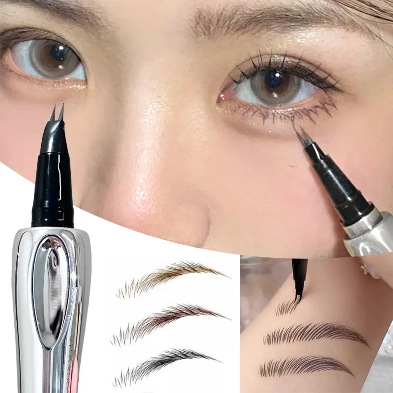 2 Forks Tip Liquid Eyebrow Pen All Day Wear Waterproof