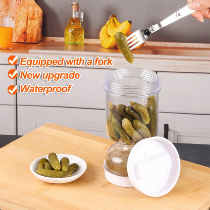 New Olive and Pickle Strainer Jar Olive Container Hourglass