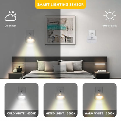 LED Night Light Motion Sensor EU Plug Lamp Nightlights