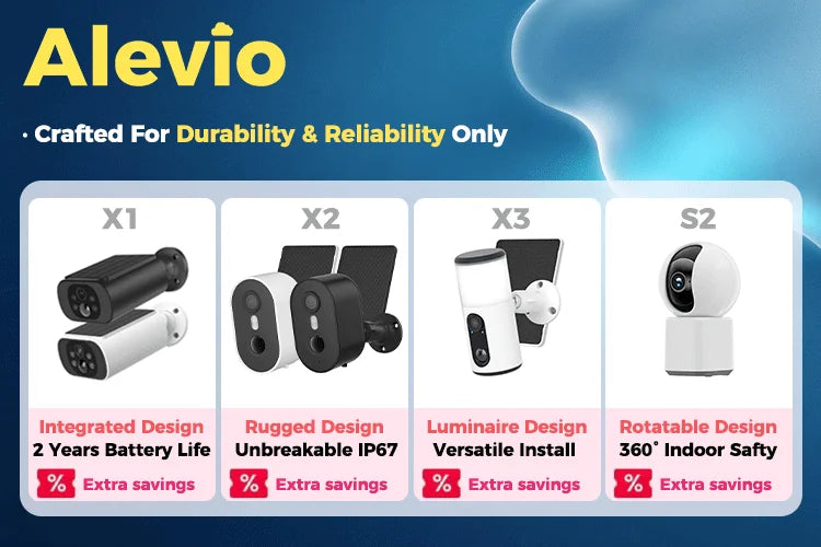 ALEVIO 2.5K Outdoor Solar Camera Wireless Cam WIFI