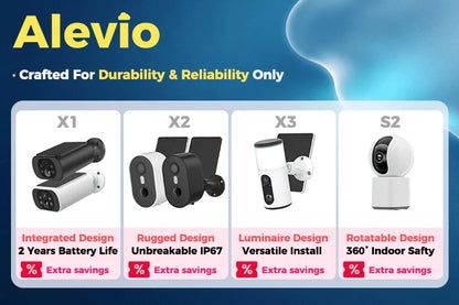 ALEVIO 2.5K Outdoor Solar Camera Wireless Cam WIFI