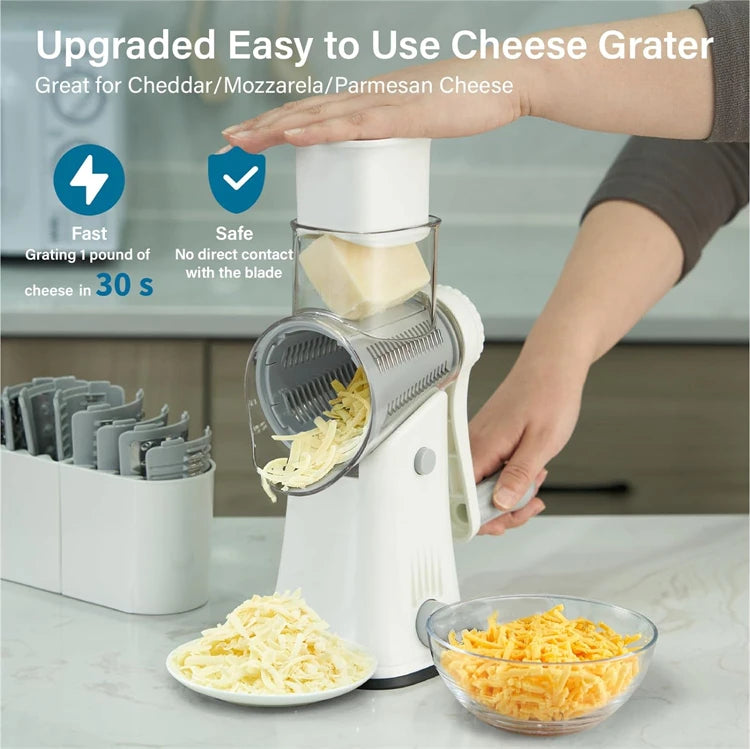 LMETJMA 5 in 1 Rotary Cheese Grater Shredder Kitchen