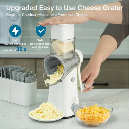LMETJMA 5 in 1 Rotary Cheese Grater Shredder Kitchen