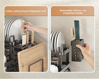 Stainless Steel Dish Drying Rack Adjustable Kitchen Plates