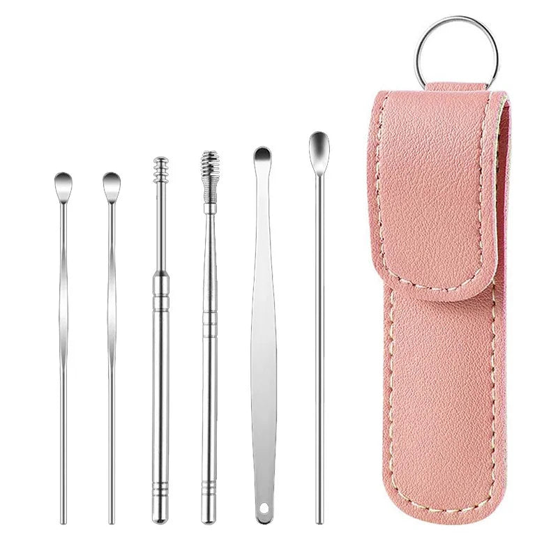 Stainless Steel Ear Cleaner Portable Ear Spoons Spiral