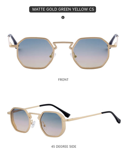 Small Frame Hexason Steampunk Sunglasses Men